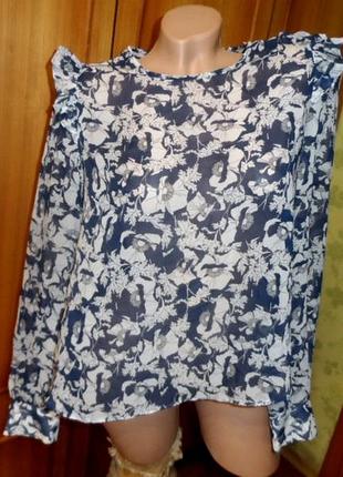 Легкая свободная блузка trafaluc от zara кофточка распашонка длинный рукав