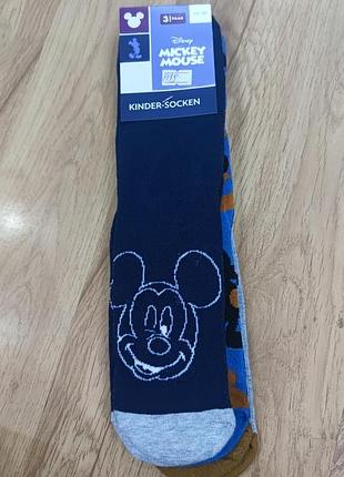 Шкарпетки з мікі 3 шт високі disney, розмір 35-38