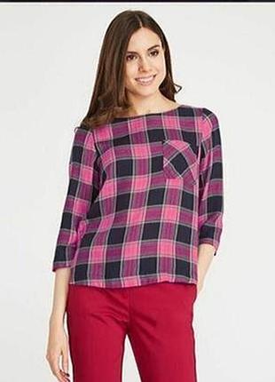 Натуральная блуза рубашка в клетку #65#