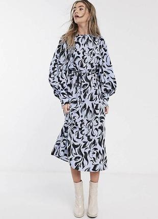 Блакитна сукня міді від topshop