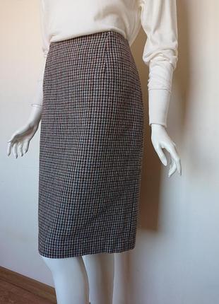 Trefriw женская юбка шерсть винтаж гусиные лапки 70е размер uk 121 фото