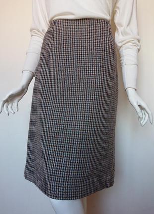Trefriw женская юбка шерсть винтаж гусиные лапки 70е размер uk 124 фото
