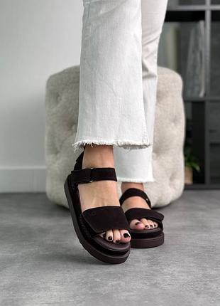 Шоколад гіркий топ босоніжки р36-41 натуральна шкіра/ замша ugg