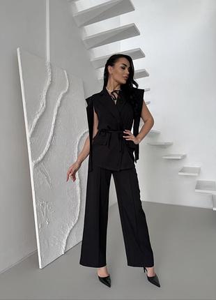 Трендовый костюм в фасоне 👉oversize 
 (жакет и штаны палаццо)