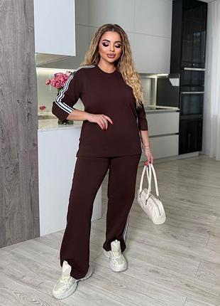 Женский костюм двойка с лампасами | 4025
