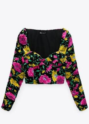 Блуза zara, топ zara, топ с длинным рукавом, топ