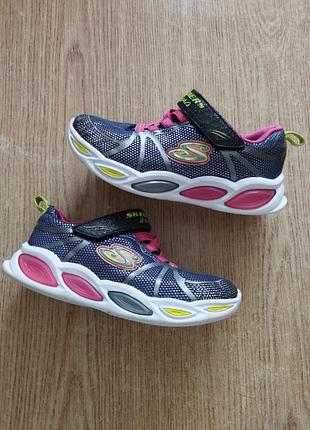 Яркие кроссовки skechers s-lights мигалки легкие