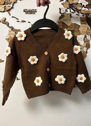 Детский кардиган кофта в цветы