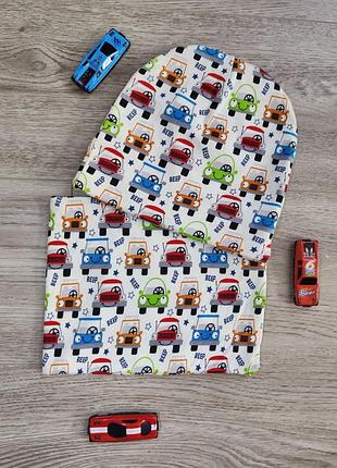 Новый детский комплект шапка+ хомут на 4- 8 лет