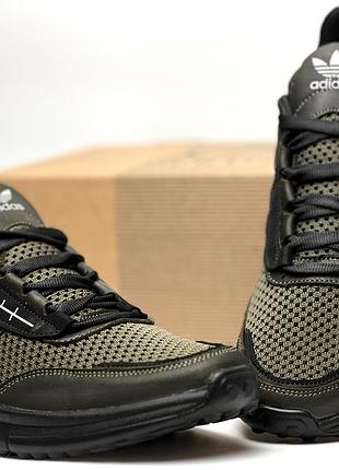 Кросівки чоловічі adidas olive нубук-сітка
