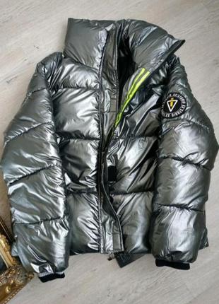 Зимний теплый пуховик куртка зефирка в стиле off- white модная1 фото