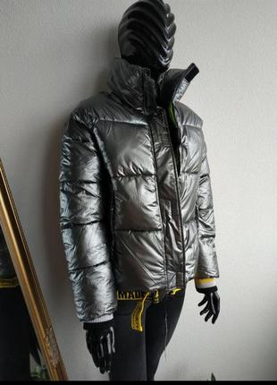 Зимний теплый пуховик куртка зефирка в стиле off- white модная5 фото
