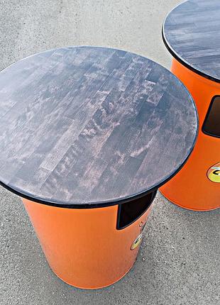 Урна-попільничка у формі металевої бочки 200л з вашим логотипом