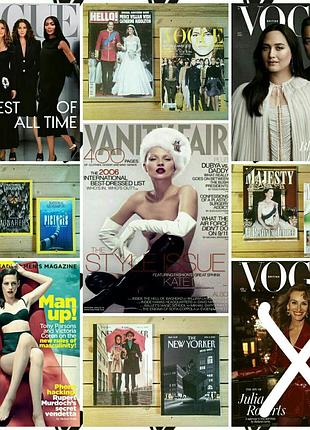 Журналы vogue uk-usa (2023-2024), majesty, gq uk, national geographic, new yorker (2023)