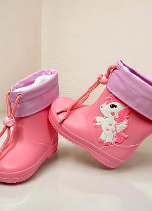 Дитячі гумові чоботи на дівчинку