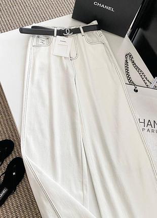 Джинси широкі брендові білі нова колекція белые джинсы