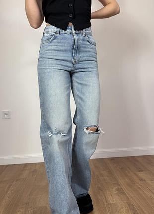 Джинси wide lag zara 32 34