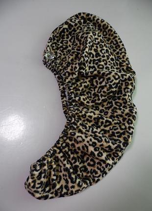 Чалма колпак для сушки волос микрофибра леопард