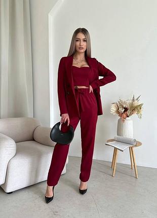 Костюм трійка, піджак + топ + брюки | 1492