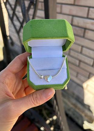 Серебряный браслет с сердечком и шариком s925