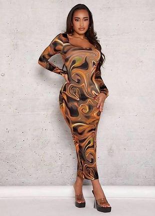 Стильне максіплаття з принтом від shein хл