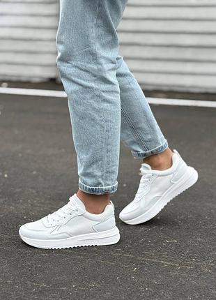 Кросівки жіночі прес шкіра текстиль