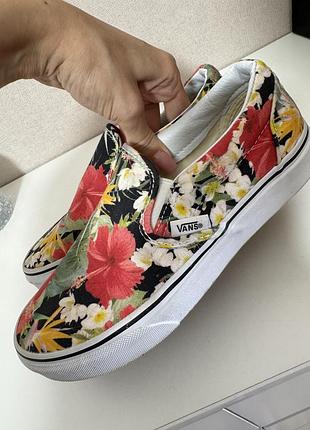 ❤️❤️❤️мокасины, кеды, слипоны vans в цветочном принте. размер 36 - 36. 5 (23см)