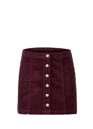 Стильная юбка вельвет спереди на пуговицах denim