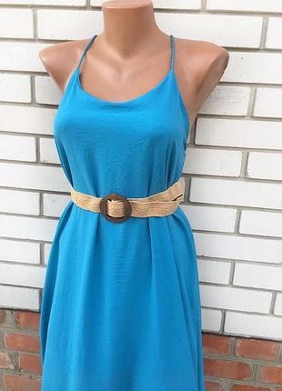 Довгий сарафан на тоненьких брительках, сарафан з розрізами по боках