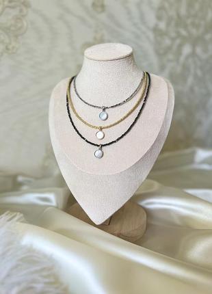 Чокер кольє з гематиту/шпінелі/ювелірного бісеру