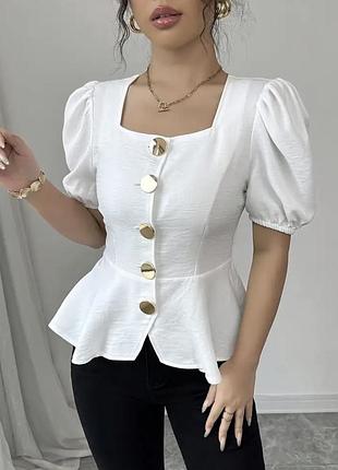 Новая блуза белого цвета волшебный размер s m очень красивая
