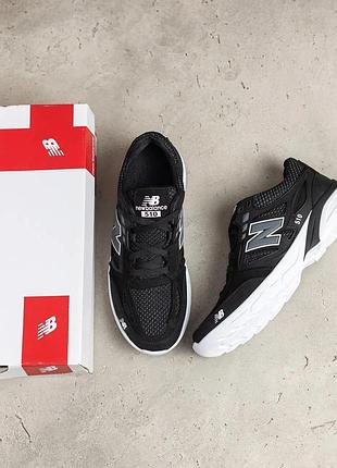 Кроссовки мужские new balance black кожа-сетка6 фото