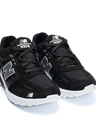 Кроссовки мужские new balance black кожа-сетка8 фото