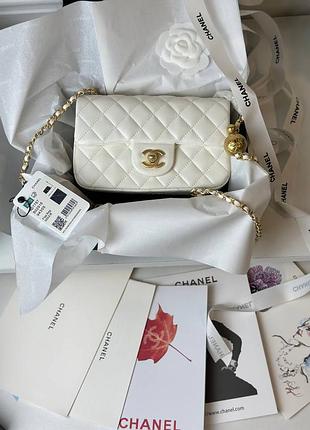 Сумка женская кожаная белая маленькая кросс боди