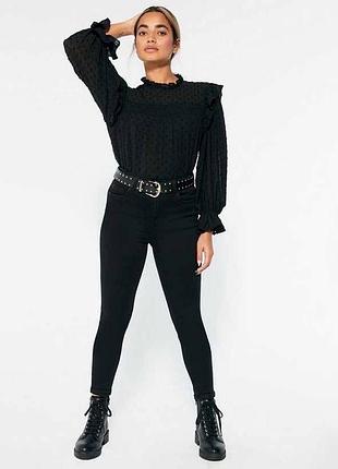 Чёрные укороченные джинсы скинни new look s