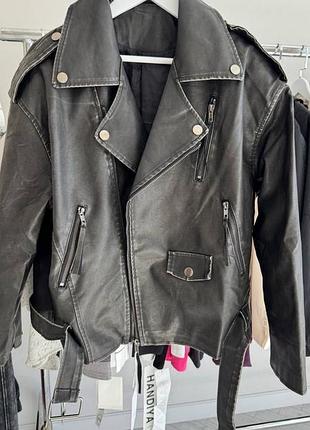 Стильная oversize косуха из мягкой матовой эко кожи, rose