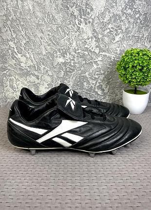 Reebok бутсы копы сороконожки 53 размер винтажные кожаные футбольные черные