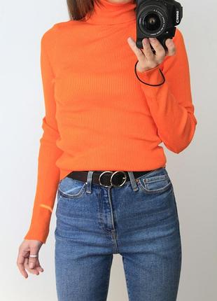 Яркий оранжевый гольф h&m divided 🍊 в рубчик новый без бумажной бирки🍊