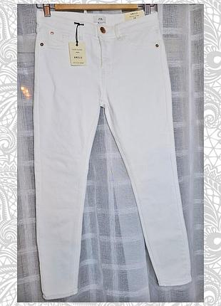 Джинси нові вузькі білі river island, розмір 10