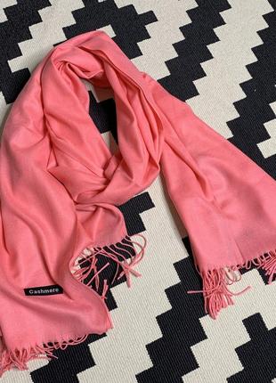 Розовый новый кашемировый шафр, шаль, палантин1 фото