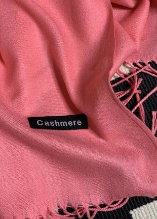 Розовый новый кашемировый шафр, шаль, палантин3 фото