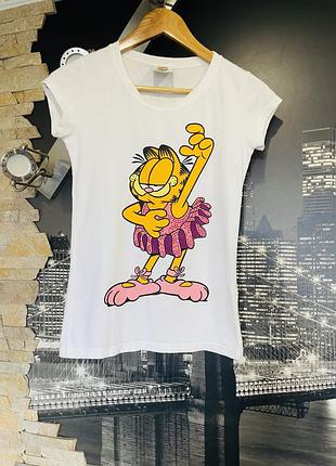 Женская футболка белая из garfield хлопок италия