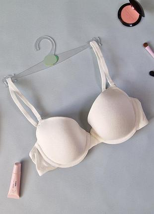 Натуральный бюст с косточкой белый без пуш-ап коттон 70с primark