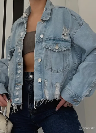 Голубая джинсовка от pull &amp; bear