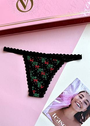 Коттоновые трусики стринги ниточки victoria’s secret