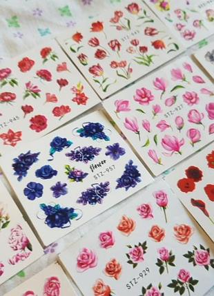 Декор для ногтей наклейки цветы