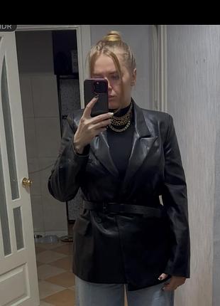 Пиджак кожаный zara, пиджак zara, пиджак oversize
