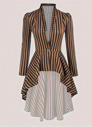 Ассиметричная блуза в полоску shein xl