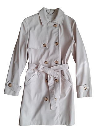 Молочний базовий тренч з поясом