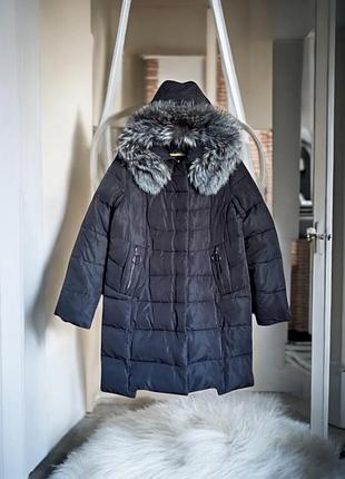 Зимний пуховик, куртка caroles с натуральным мехом